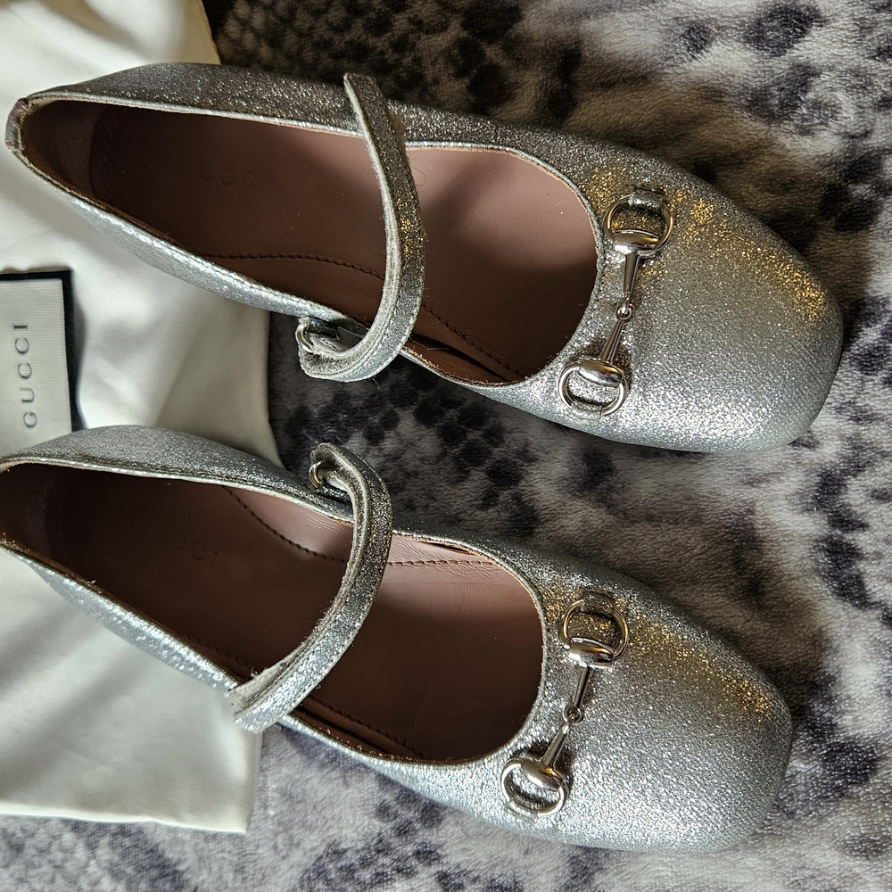Gucci Kids Silver Mary Jane Shoes